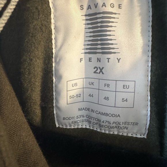 Savage X Fenty Deep Forest Green Oversized Pullover Xssential Hoodie 2XL - Picture 4 of 9